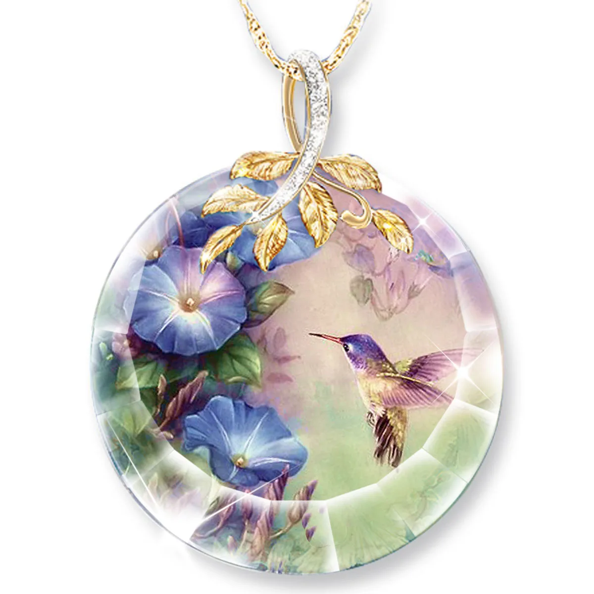 

2021 Beautiful Temptation Flower Lady Party Necklace Bird Pendant