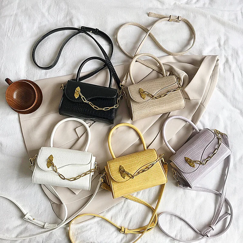 

Candy crocodile little square Wave point crossbody women bags silk scarves handbags