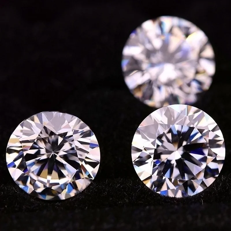 

Wuzhou Wholesale Synthetic Lab Created Moissanite Round Brilliant Cut 1.5CT 7.5mm DEF Color Diamond Moissanite