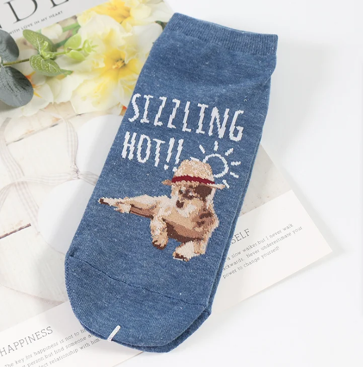 

Spring Cute Animal Short Women Casual Soft Funny Tube Boat Ankle Socks, As pic