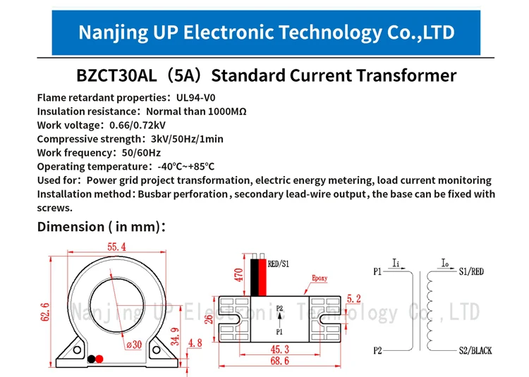 Standard Current Transformer 3 Phases Ac Ct Bzct30al 50a 75a 100a 150a 200a 250a 300a 400a 5a 0927