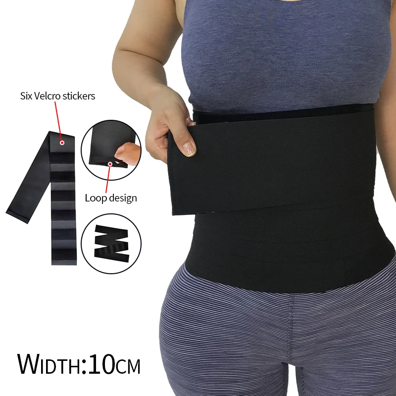 

New Arrival Flat Shape Body Bandage Waist Wrap with Loop Tummy Belly Wraps Belt Waist Control Trainer