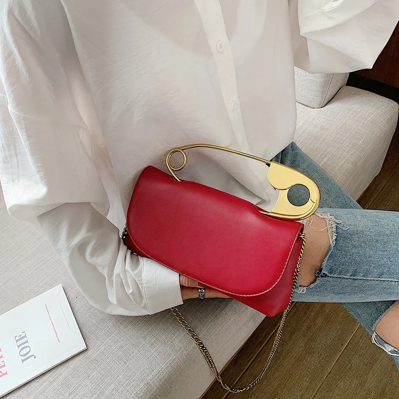 

Wholesale 2022 Summer Bag Fashion Vegan Leather Small Jelly Purses Drop Shipping Lady Handbags Women Safety Pin Handbag