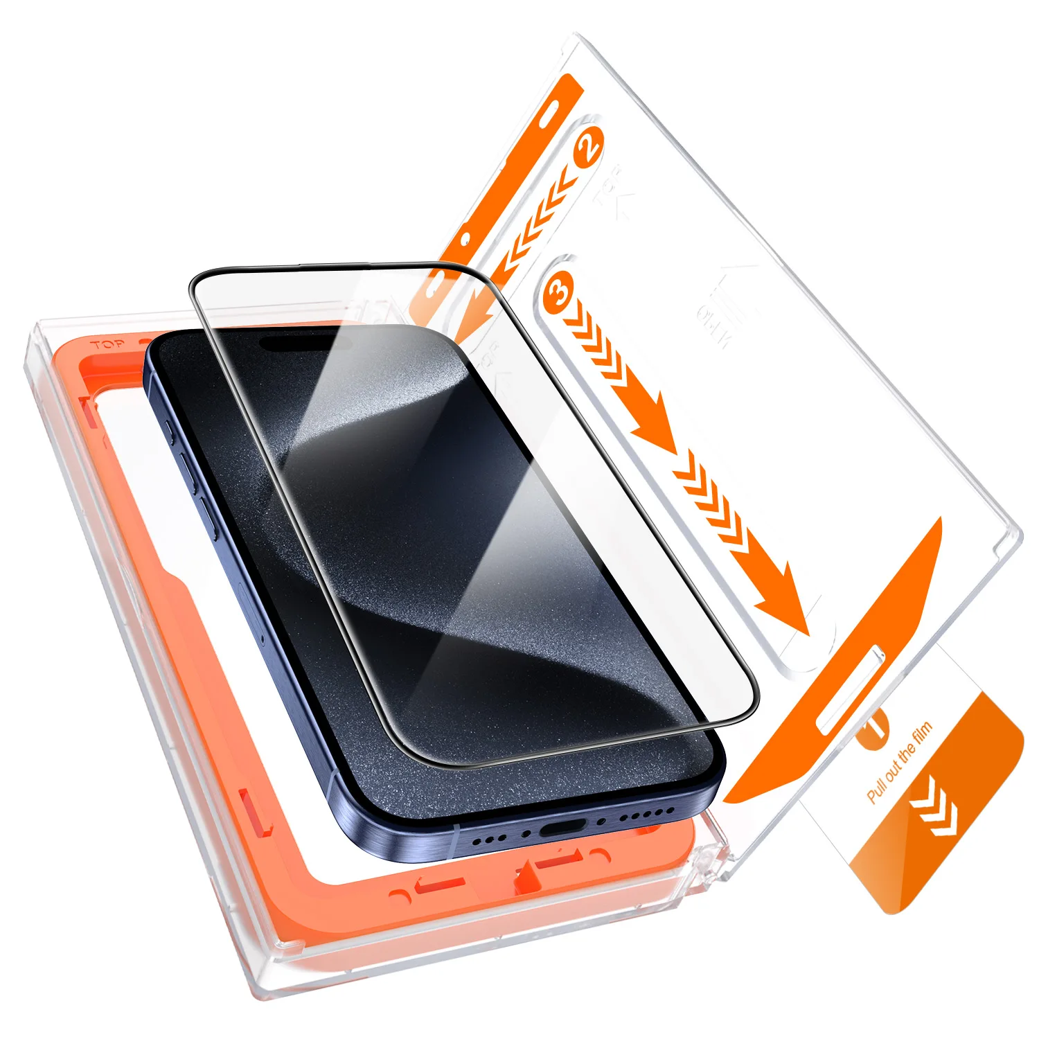 

iPhone 15 HD Clear Bubble-Free High Transparent Screen Protector Installation Kit