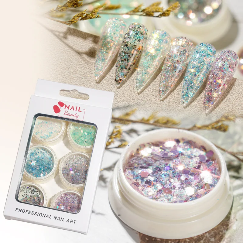 

NA-020 Mixed Color Suitable Chrome Mirror Powder Coating Nail Magic Women Nail Art Mirror Powder, Multi color