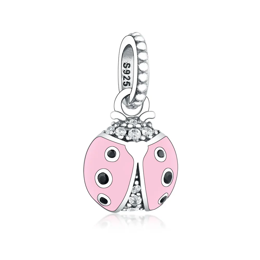 

New 925 Sterling Silver Enamel Ladybug LadyBird Pendant Beads Charms Fit Original Pandora Bracelet Jewelry