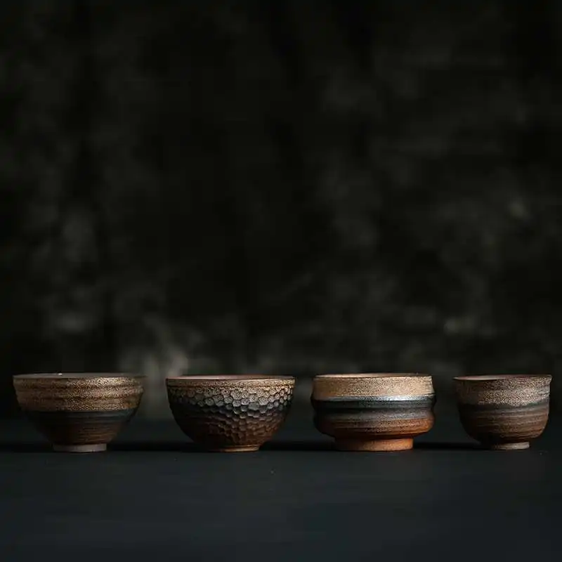 Japanese Style Coarse Pottery  Handmade Retro Ceramic Cup Tea Bowls Master Cup Ceramic Kung Fu Tea Cup China Teacup