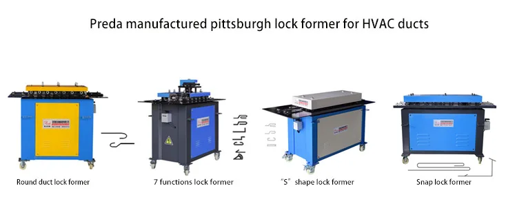 Preda brand square duct snap lock former HVAC duct pittsburgh machine on sale