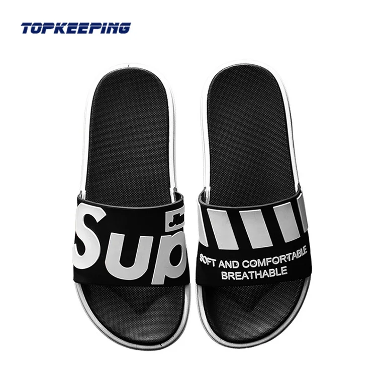 

1E0040 2020 Summer Latest Design Nude Black Rubber Slip Man Shoes Slipper