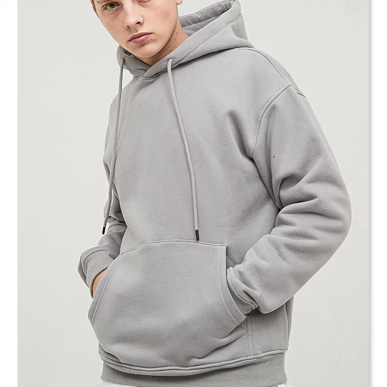 

Factory Wholesale Drawstring Plain Solid Casual Sweatshirts Streetwear Black Hoodie Men Sweatshirt Male Hoodies, Customized color