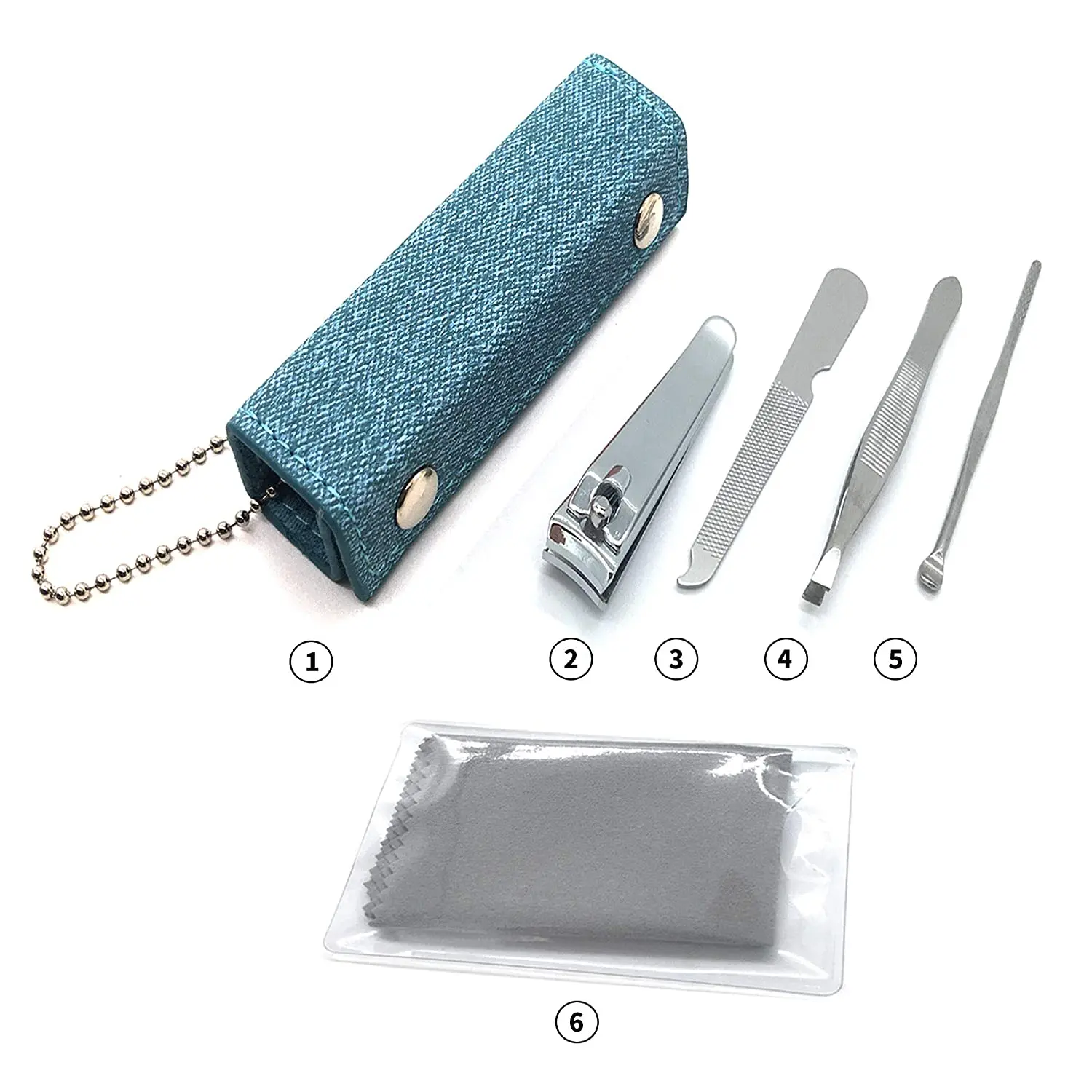 

Nail Art Stickers Kit Gel Manicure Set 4PCS Nail Clippers Set Fingernail Clippers & File &Tweezers & Pick with Case