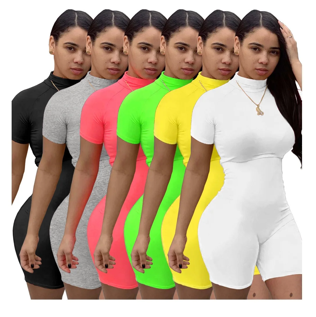 

New Collections Summer Sexy Zipper Women One Piece Jumpsuit Bodycon Rompers Women Short Playsuit Women Jumpsuits