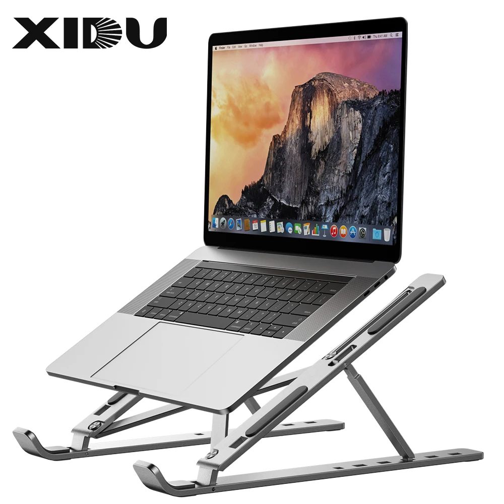 

Portable Laptop Stand Aluminium Foldable Notebook Support Laptop Base Macbook Pro Holder Adjustable Bracket Computer Accessories, Silver