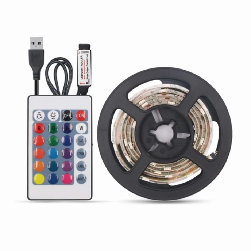 Amazon Hot selling waterproof SMD 5050  LED color changing strip light with 24keys  remote