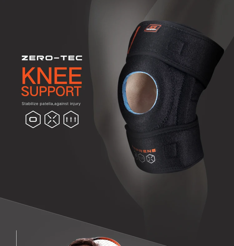 Knee Support With Adjustable Strapping Breathable Neoprene Sleeve