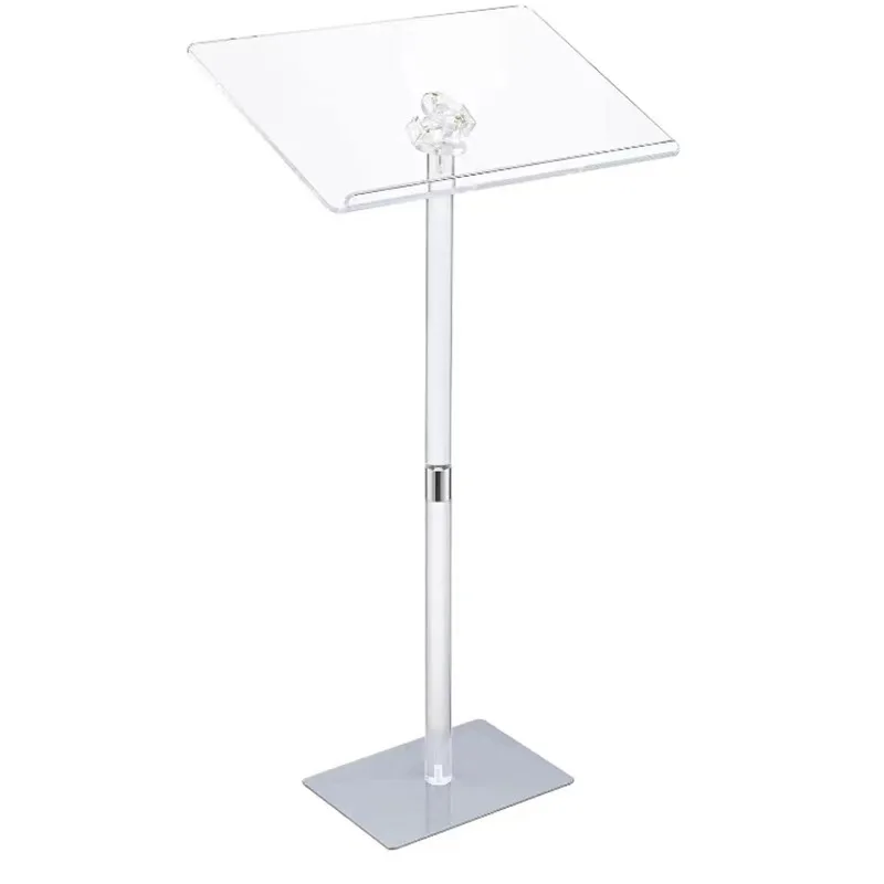 Customized Transparent Acrylic Podium Modern Design Style Small Size Detachable Feature for School Supermarket Hotel Home Bar