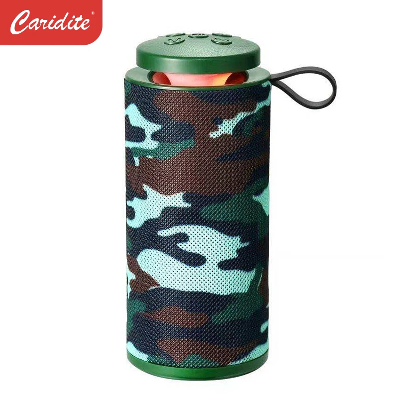 

Caridite Wireless Speaker Box Hifi OEM Wholesale New Product Mobile Phone Led Display 2021 Hot Amazon Mini Speaker Drop Shipping, Black red blue camouflage