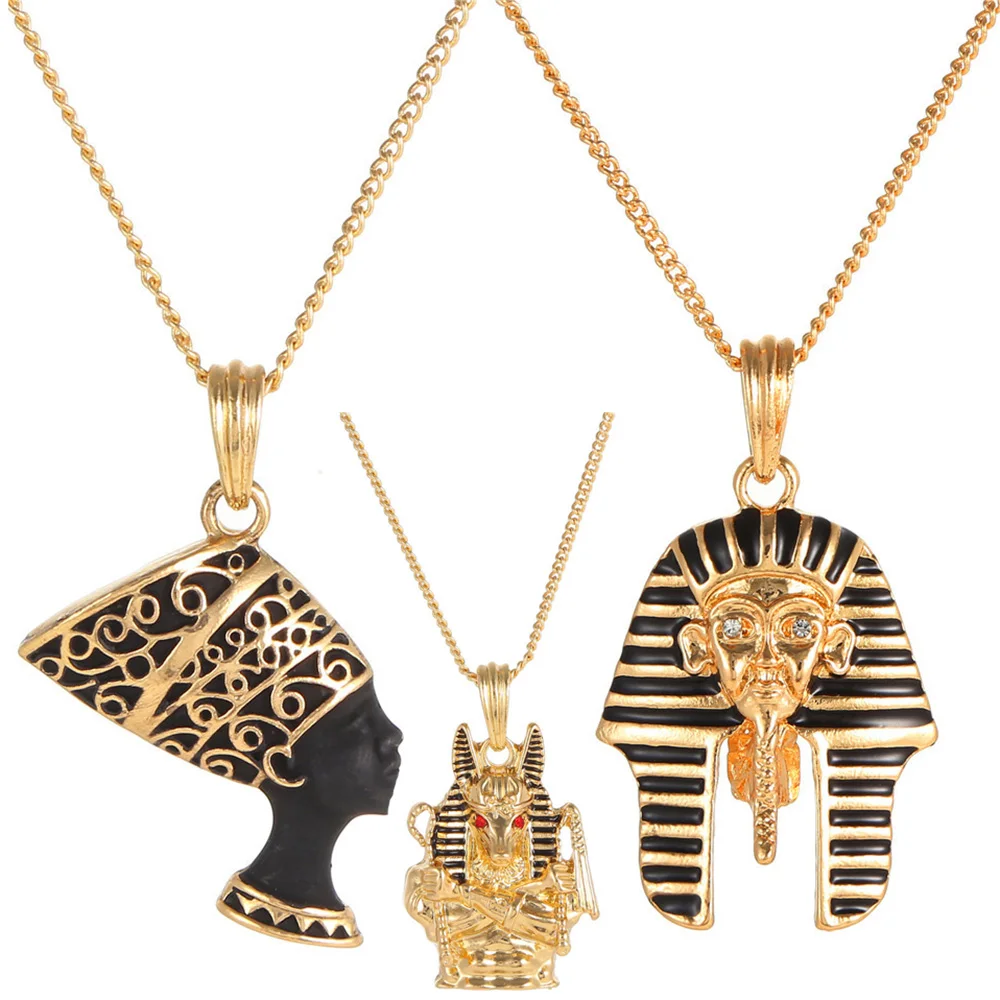 

Egypt Tutankhamun Egyptian Nefertiti Necklace For Mom Women Jewelry Sphinx Egyptian Queen Pharaoh Isis Horus Pendant Necklaces