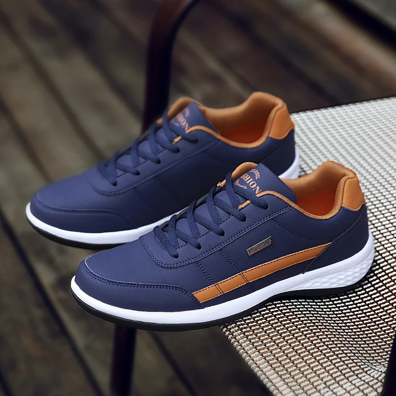 

2021 New Fashion Men Sneakers for Men Casual Shoes Large size Breathable Lace up Mens Spring Leather Shoes chaussure homme