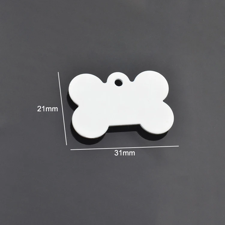 White Aluminum Sublimation Dog Tag Blank Aluminium Bone