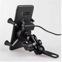 

USB Charging Motorcycle Phone Holder 2 in 1 Motorbike Mount Holder Bracket Universal 360 Rotating Motorcycle Phone Stand Charger