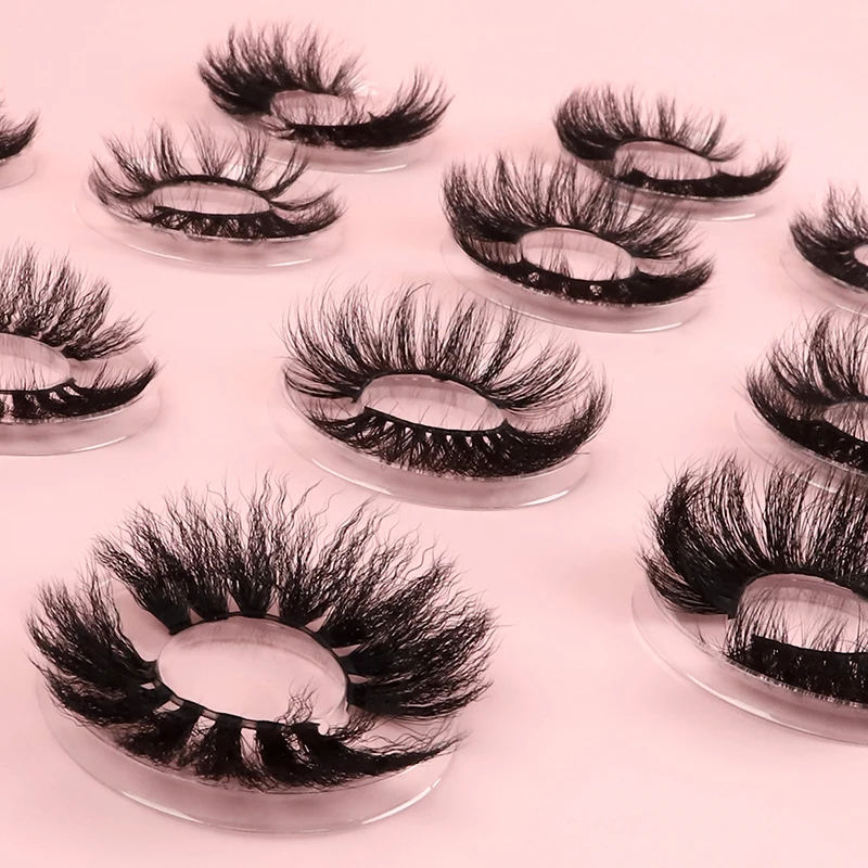 

Eye Lashes Private Label Full Strip Lashes 25mm Vendor Brand Own Custom Siberia Back Pure Mink Eyelash, Natural black/ colorful