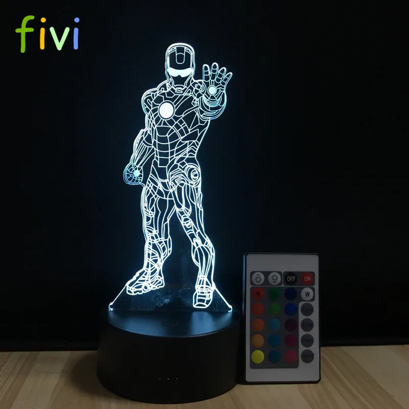 3D Illusion Lamp Marvel Ironman Night light for Kids Bedroom Table Lamp Awesome Child Gift Iron Man Led Night Light