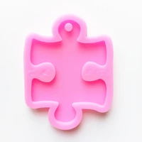 

shiny puzzle piece epoxy resin silicone keychains mold