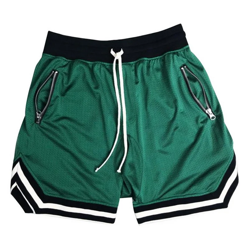 

5XL mesh custom logo elastic waist zip pockets men's bodybuilding shorts