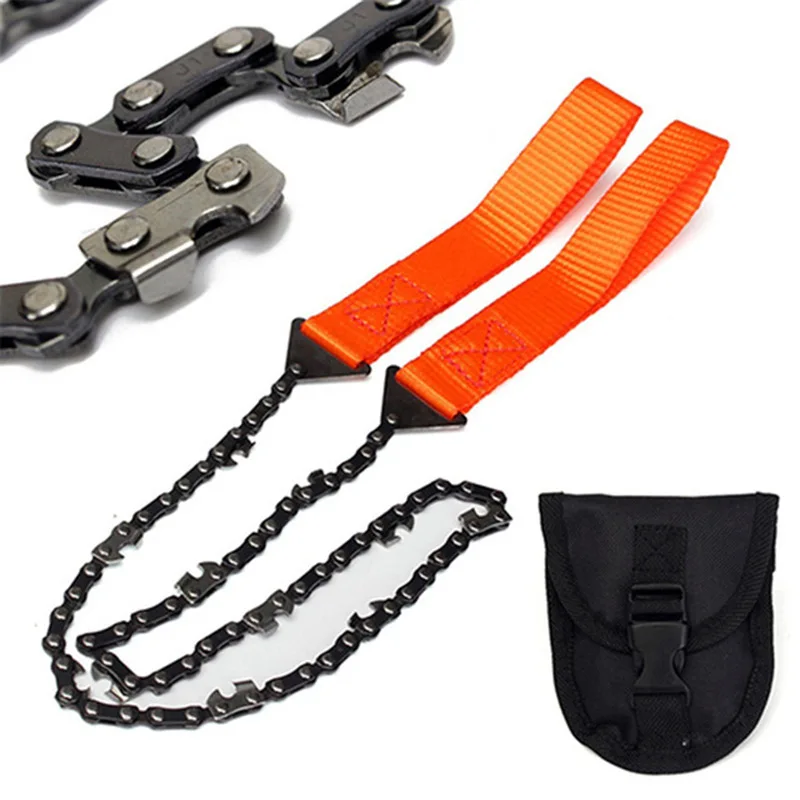 

Camping Hunting Emergency Survival Hand Tool Portable Pocket Chain Saw ChainSaw Camping Saws, Black,orange