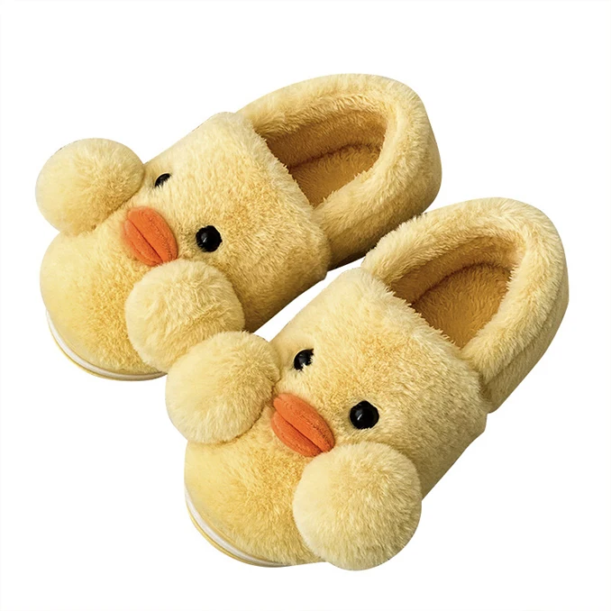 

New cotton slippers women's autumn and winter thick bottom lovely plush slippers lovers indoor plush slippers