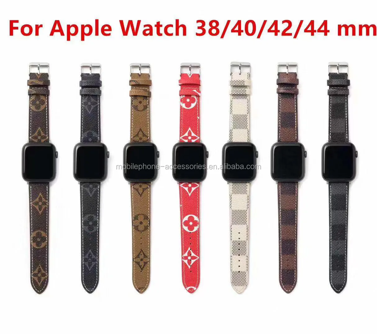 Luxury Brand Leather 45mm Watch Straps For Apple Watch Series 7 6 5 4 3 Buy Luxury Brand