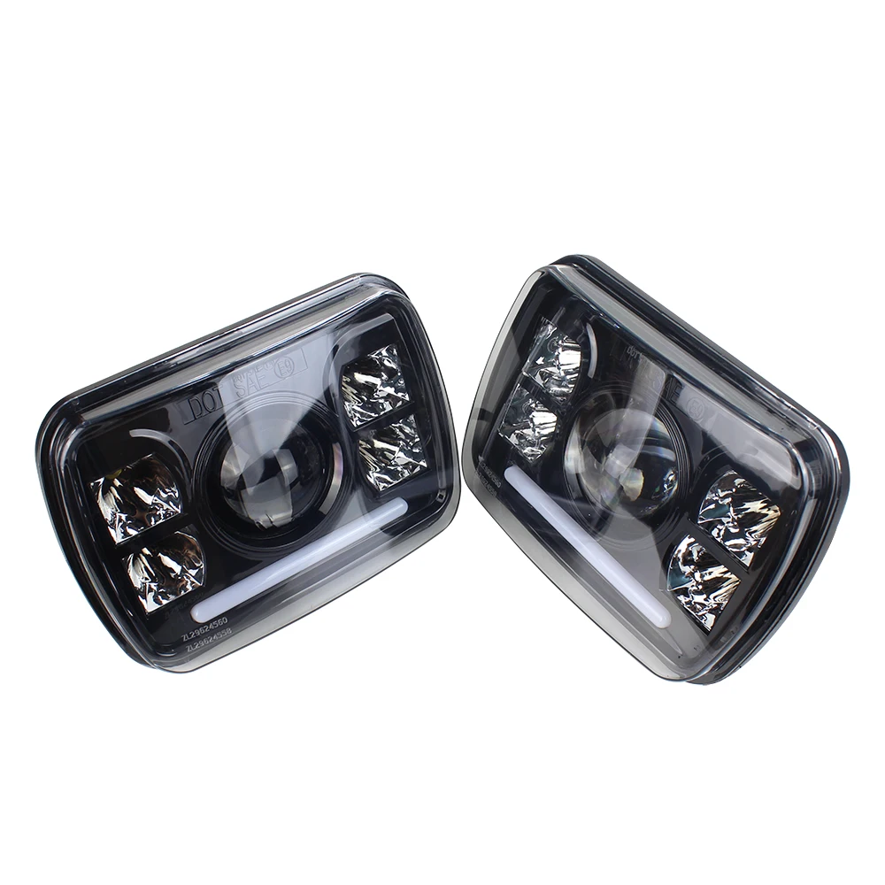 Brightest 5X7" 7x6 inch Rectangle LED Headlight Hi-low Beam DRL for Pickup Truck
