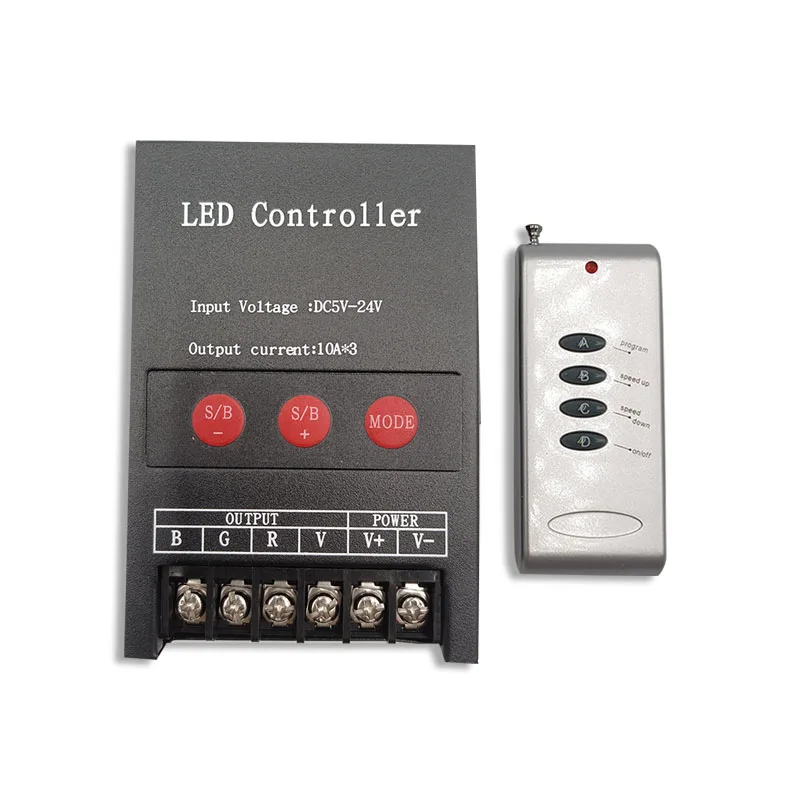 

DC 5V-24V 10A*3 4keys 12V 30a touch screen wireless remote rgb led controller
