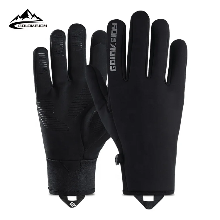 

GOLOVEJOY DB23 Workout Activities Gym Cycling Windproof Gloves Waterproof Touch Screen Heated Riding Winter Motorcycle Gloves, Black, grey, black&grey