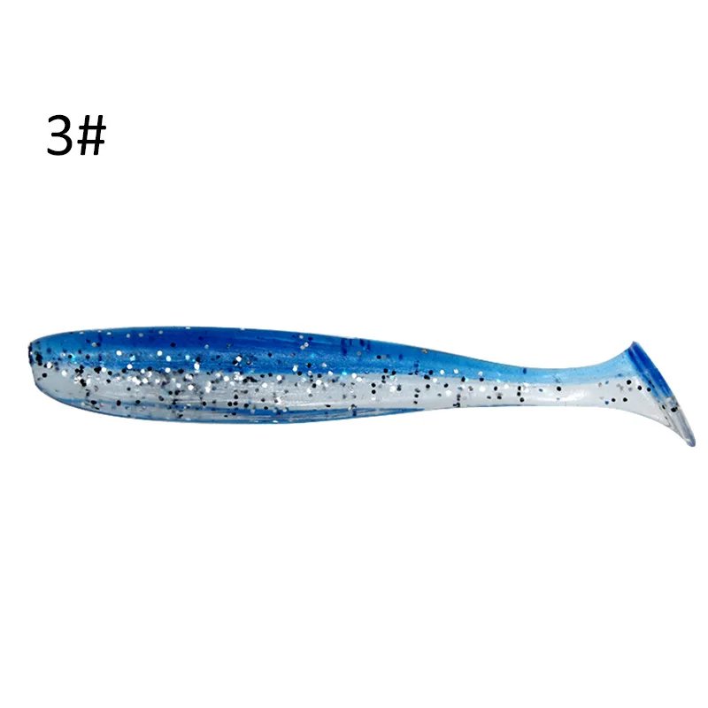 

9cm 4.2g large quantity in stock T-tail two - color Ocean Beach colorful seabass lifelike silicone fishing soft Lure, 10 colors