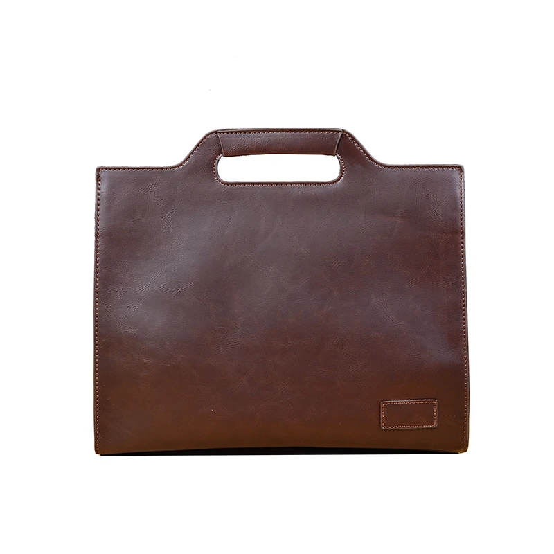 

Custom high quality PU leather men's folder stylish A4 business file bag briefcase case envelope clutch bag shoulder bag