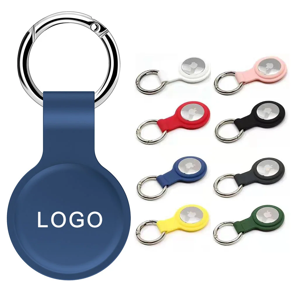 

Logo Customized Silicone Air Tag Case Cover Keychain Key Ring Clip Holder For Apple Airtags Case For Airtag, Multi colors