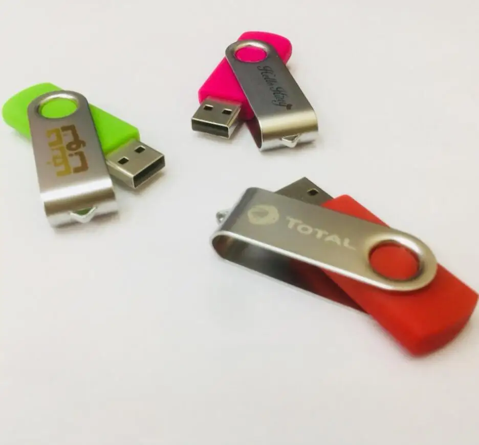 Wholesale Customised Logo Swivel Usb Flash Drive Rotate Pendrive 2.0