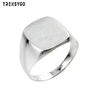 

wholesale 925 sterling silver custom blank engraveable signet ring for men and women 2019 jewelry CY445