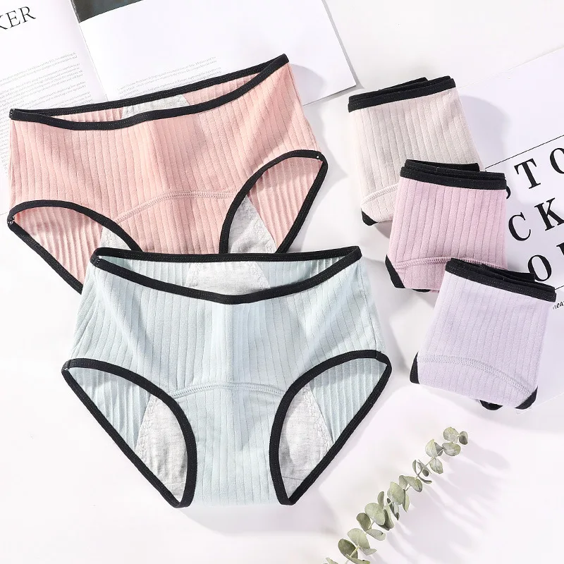 

Womens comfortable Period Panties for Teens Leak Proof Menstrual Underwear Dropshipping, Purple, dark pink, shrimp pink, gray, green