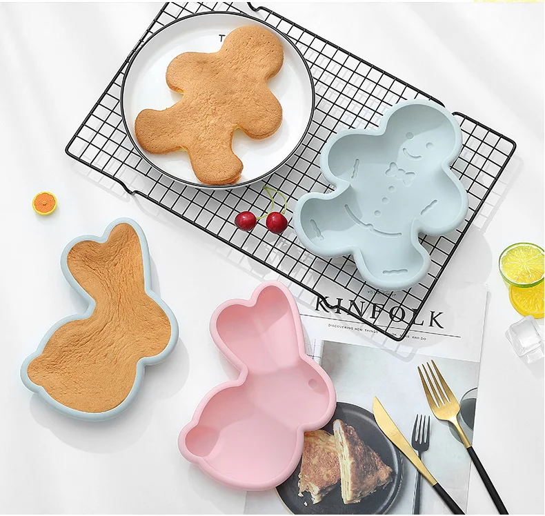 

Food grade colorful carton theme sponge baby shape silicone cake mold