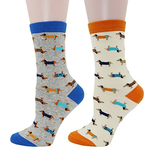 

Manufacturer Women Funny Cartoon Dogs Dress Cotton Socks Custom Novelty Dachshund Crew Socks, Customized logo accept
