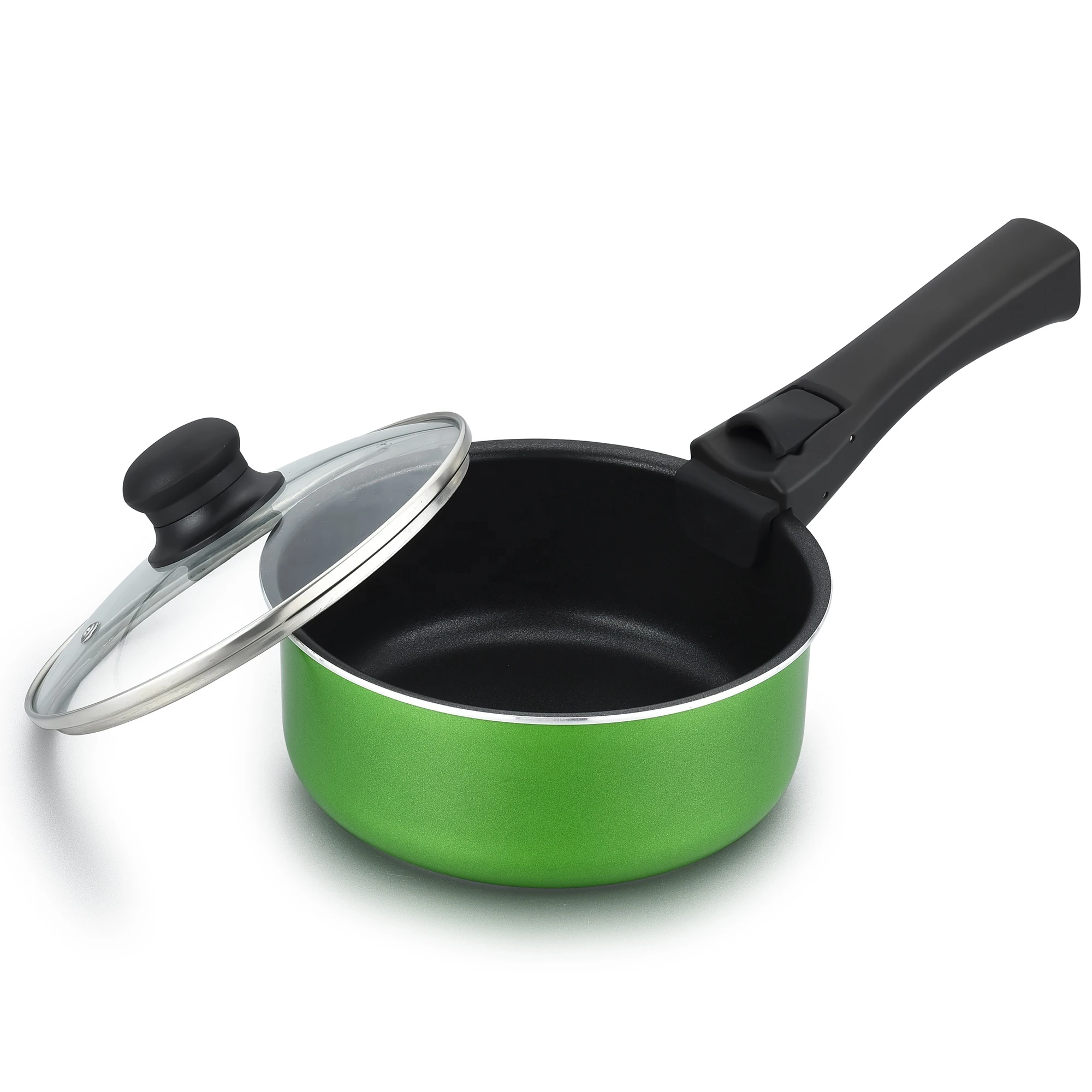

hot sale household aluminum fcookware set super Non stick Frypan 26cm 10' cooking pan removable handle, Green