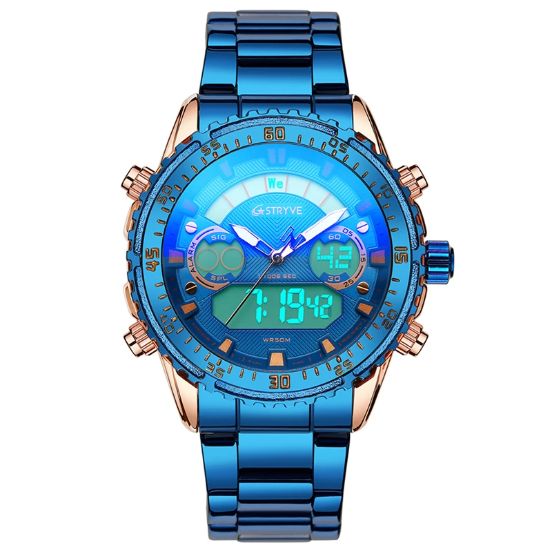 

STRYVE 8020 Top Brand Men Watches Fashion Business Quartz Watch Mens Military Chronograph Wrist Watch Clock Relogio Masculino
