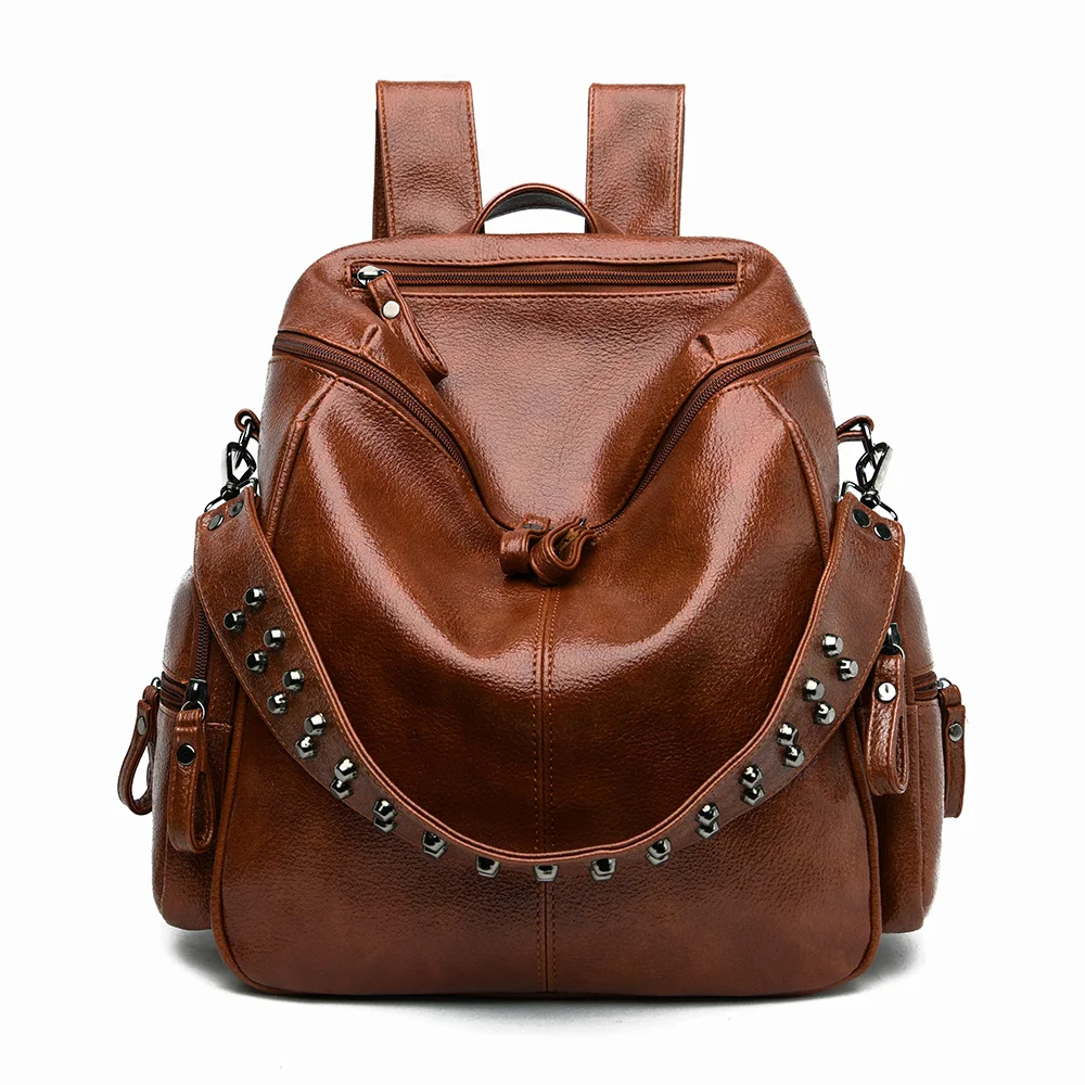 

Vintage Women Large Capacity Bag Boho Backpacks Casual Bags, Brown