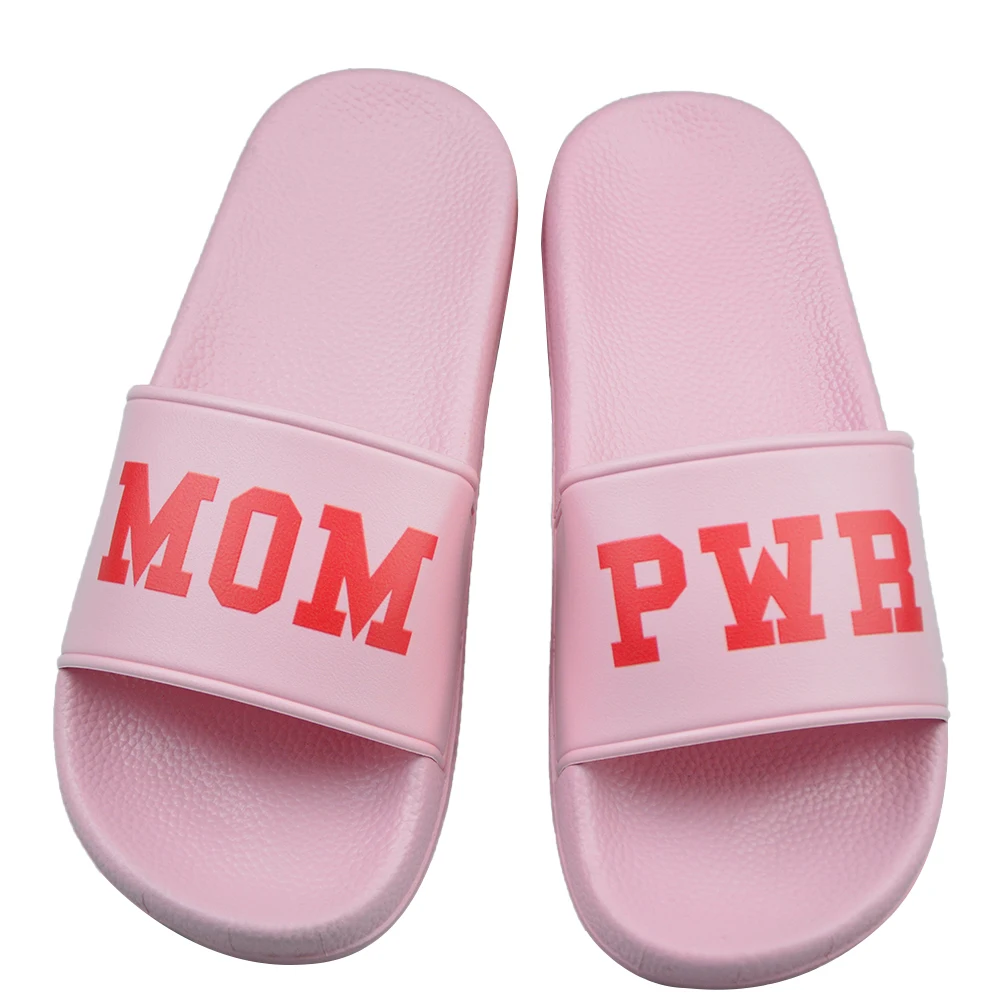 

Fashion Trend Ladies Platform PVC Designer Slippers Custom Logo Slide Flat Printing LOGO Sandal Chinese Women's Slippers, Customized color