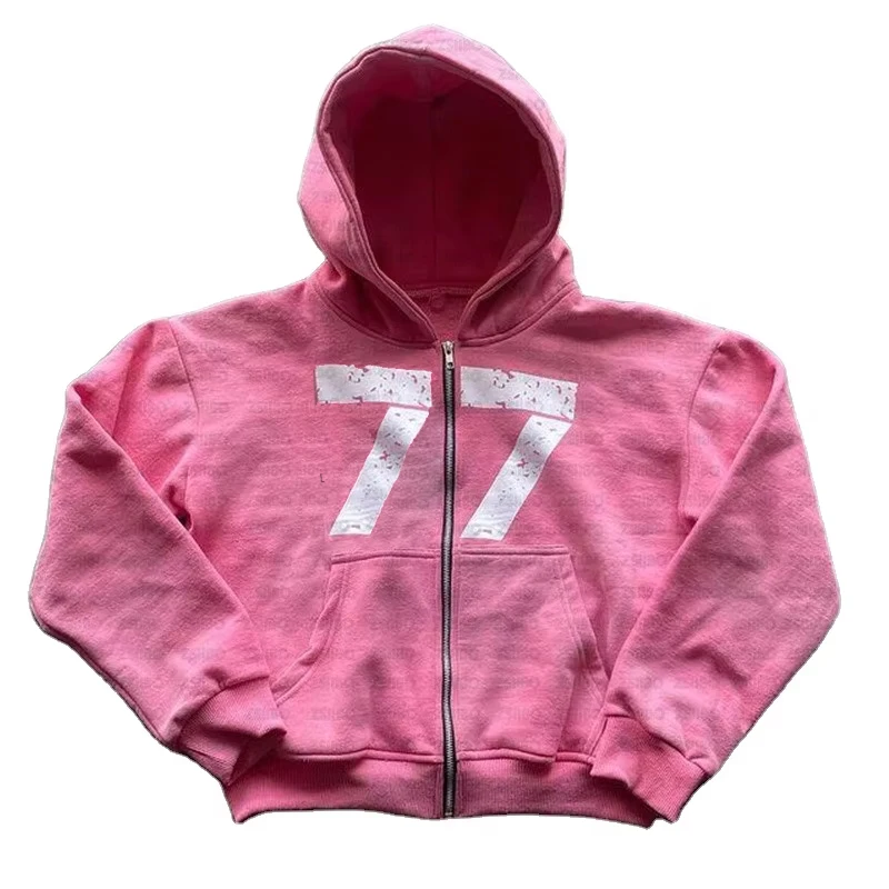 100% Cotton Zip Up Wash Hoodie