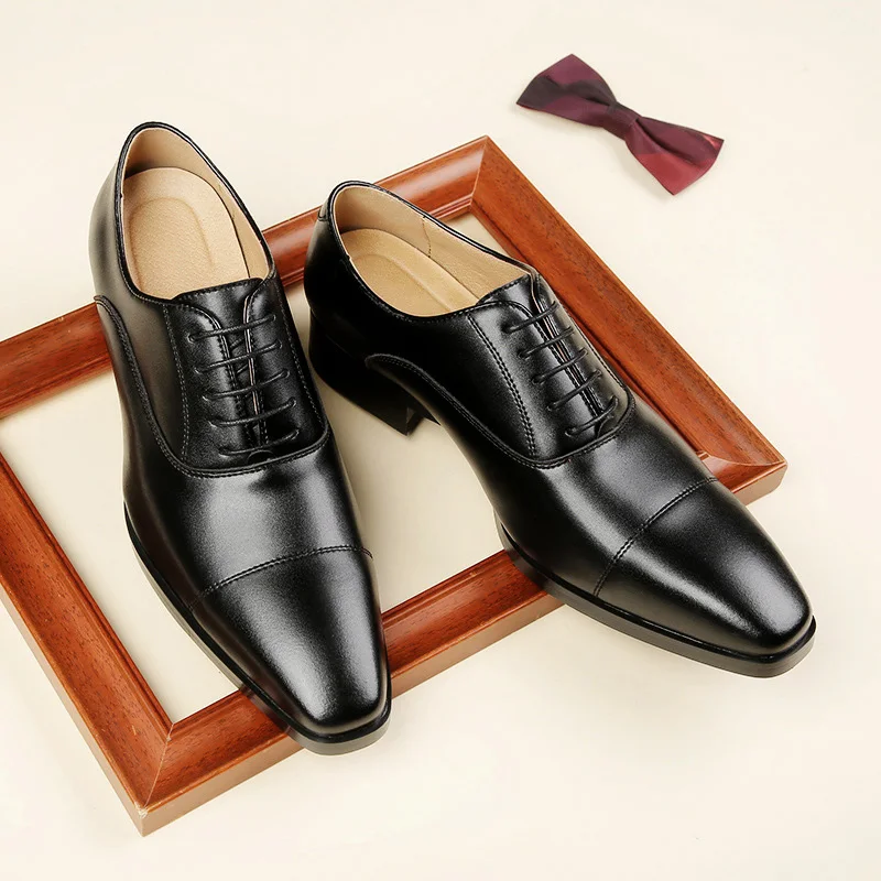 

ZP43 Men Classic Genuine Leather Slip On Formal Shoes Size EU39-45 Best Price Dress Shoes 2021, As picture or custom