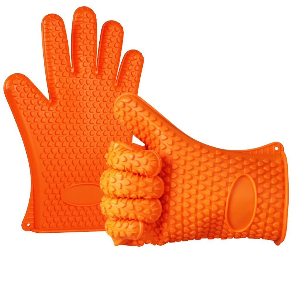 

100% Food Grade Heat Resistant Oven Mitts BBQ Grill Cooking Silicone Glove, All colors from pantone